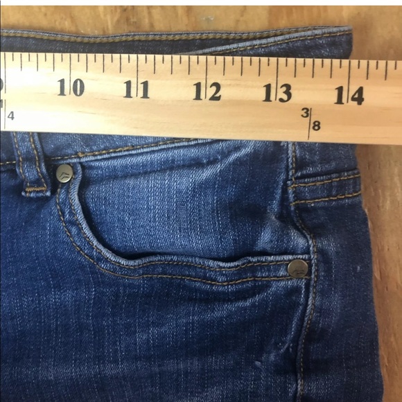 Wild Blue Jean Shorts Dark Distressed Button Fly - Picture 9 of 9